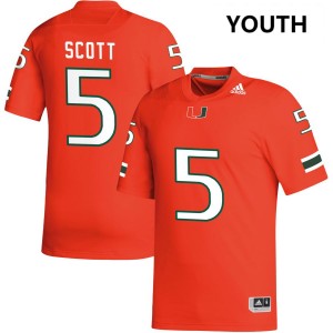 Justin Scott Miami #5 NCAA Youth College Football Jersey - Orange
