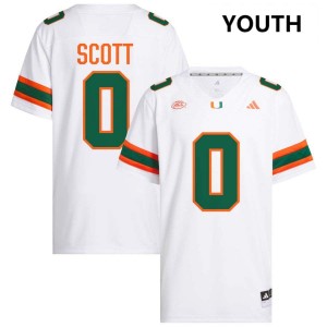 Keionte Scott Hurricanes College Football #0 2025-26 Youth Jerseys - White