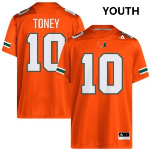 Malachi Toney University of Miami Youth 2025-26 #10 College Football Jerseys - Orange