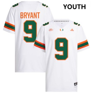 Malik Bryant Hurricanes #9 College Football Youth 2025 Jersey - White