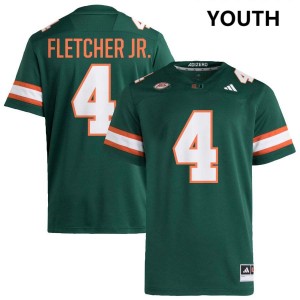 Mark Fletcher Jr. Miami Hurricanes College Football 2025 Youth #4 Jersey - Green