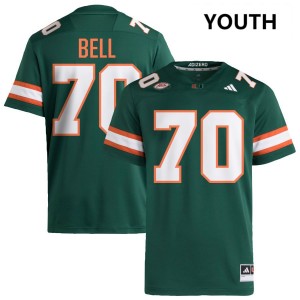 Markel Bell Miami #70 Youth College Football Limited Jerseys - Green