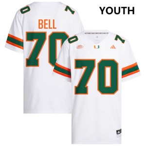 Markel Bell Hurricanes #70 College Football Youth NCAA Jersey - White