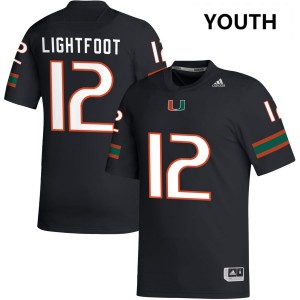 Marquise Lightfoot Miami #12 Youth Alumni College Football Jerseys - Black