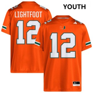 Marquise Lightfoot University of Miami Youth High School #12 College Football Jersey - Orange