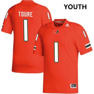 Mohamed Toure University of Miami College Football #1 Youth Official Jersey - Orange