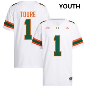 Mohamed Toure University of Miami #1 2025-26 College Football Youth Jersey - White