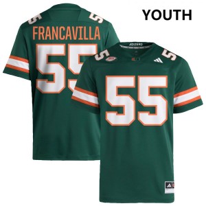 Nino Francavilla Miami Youth #55 College Football Embroidery Jerseys - Green