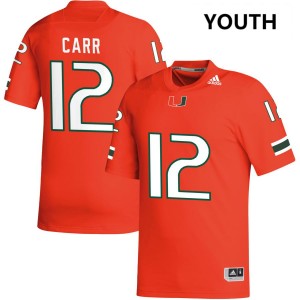 Ny Carr University of Miami High School College Football Youth #12 Jersey - Orange