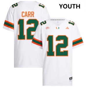 Ny Carr Miami Youth #12 College Football 2025 Jersey - White