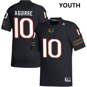 Raul Aguirre Jr. Miami #10 Embroidery College Football Youth Jerseys - Black
