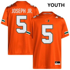 Ray Ray Joseph Jr. Miami Hurricanes Youth #5 Stitched College Football Jersey - Orange