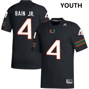 Rueben Bain Jr. Miami Hurricanes #4 College Football Youth Stitched Jersey - Black