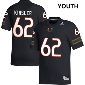 Tommy Kinsler IV Miami Hurricanes #62 College Football Stitched Youth Jersey - Black