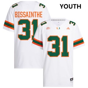 Wesley Bissainthe Hurricanes College Football #31 Youth 2025-26 Jersey - White