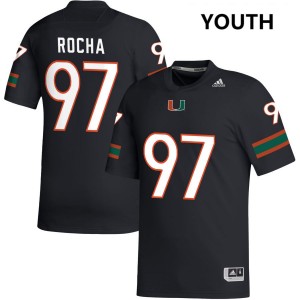 Will Rocha Hurricanes #97 Youth Official College Football Jersey - Black