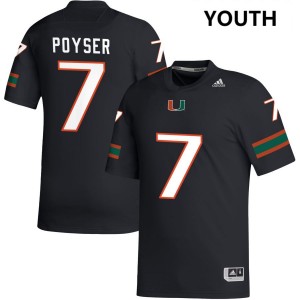 Zechariah Poyser Hurricanes #7 Youth Player College Football Jersey - Black